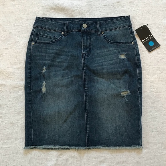 Blue Ripped Denim Jeans Skirt - Picture 5 of 5